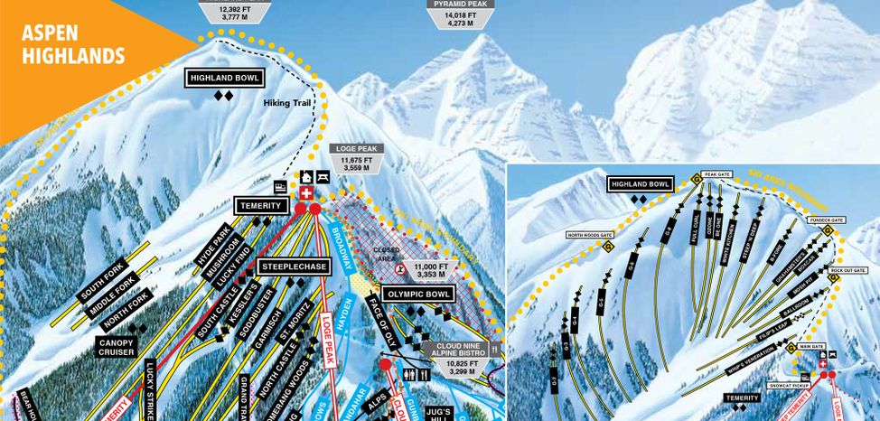 Pistenplan Aspen Highlands