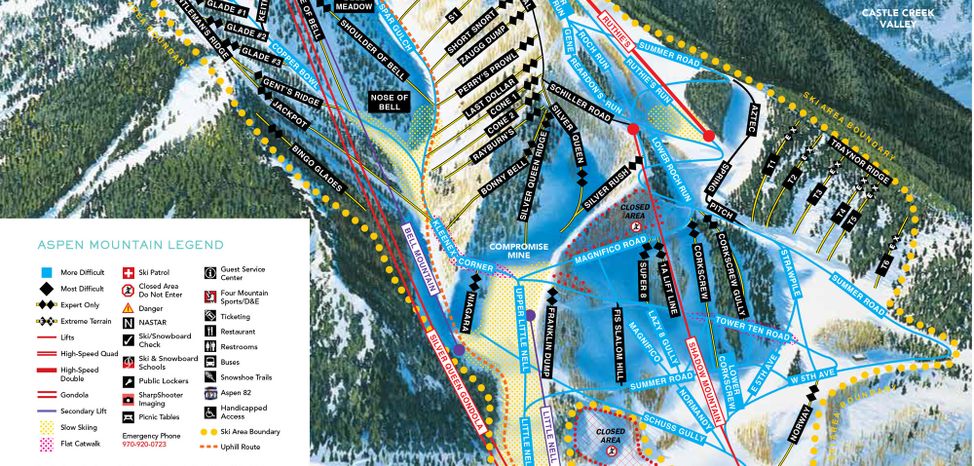 Pistenplan Aspen Mountain