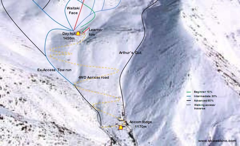 Pistenplan Skigebiet Awakino