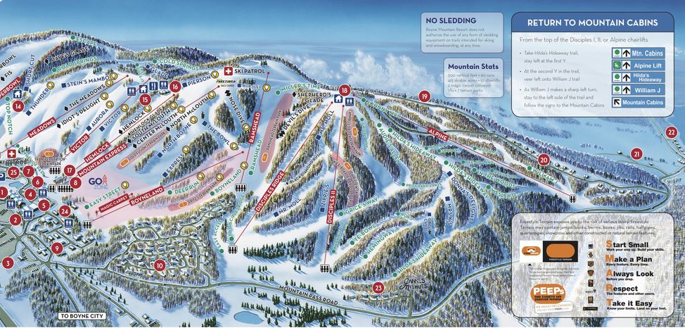 Pistenplan Boyne Mountain