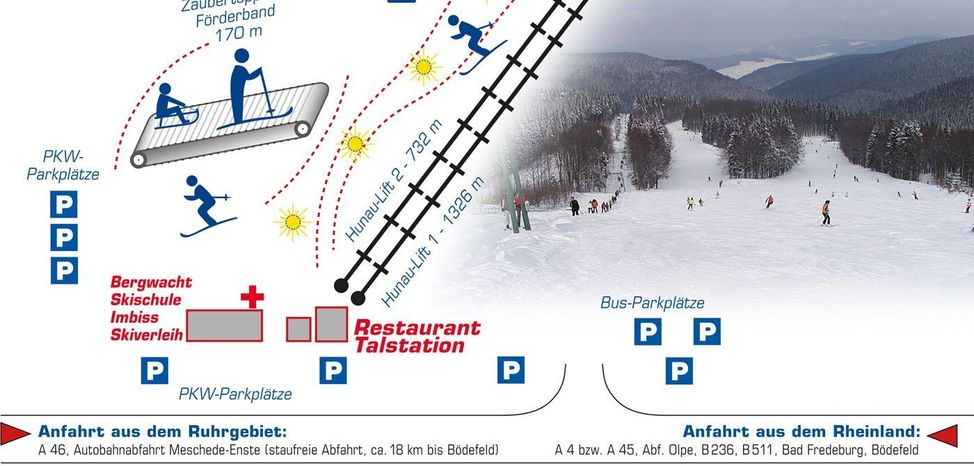 Pistenplan Bödefeld Hunau