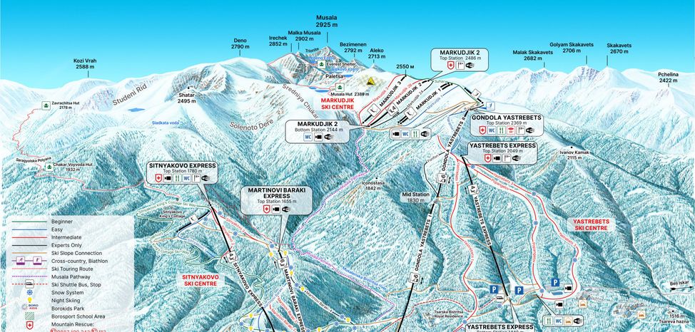 Pistenplan Borovets