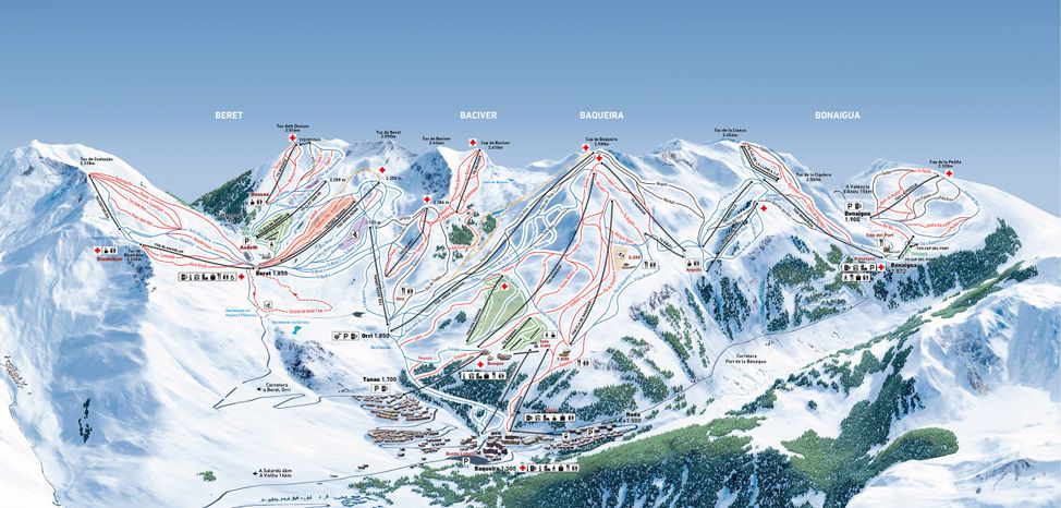 Pistenplan Baqueira Beret