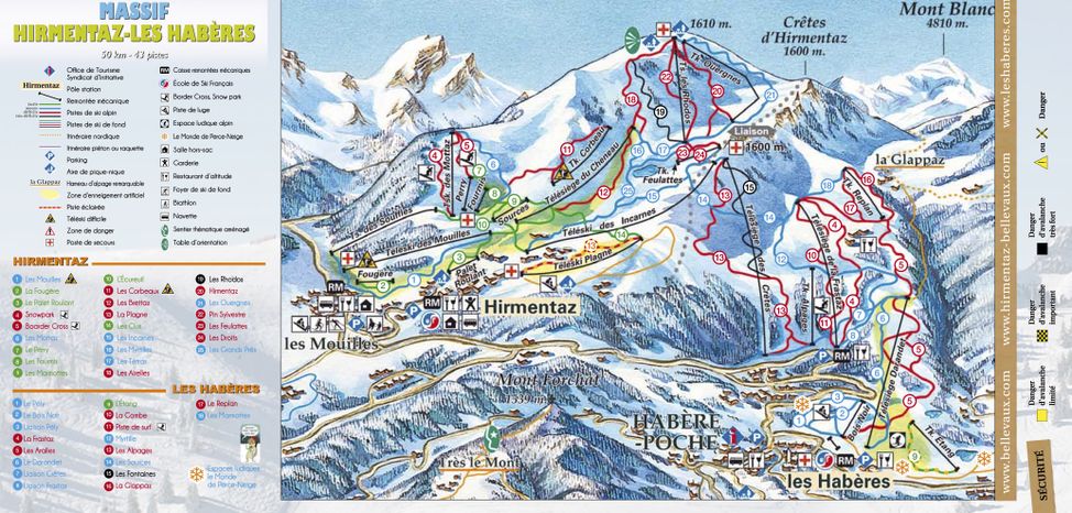 Pistenplan Hirmentaz-Les Habères Bellevaux