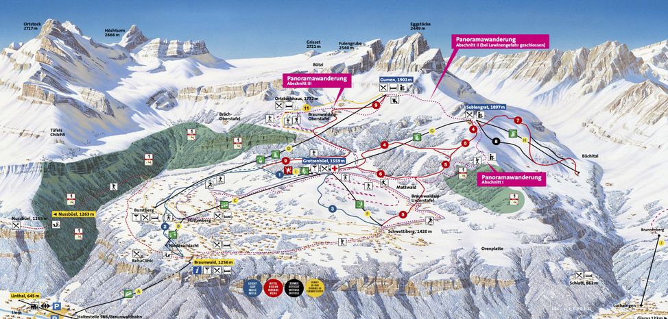 Pistenplan Braunwald