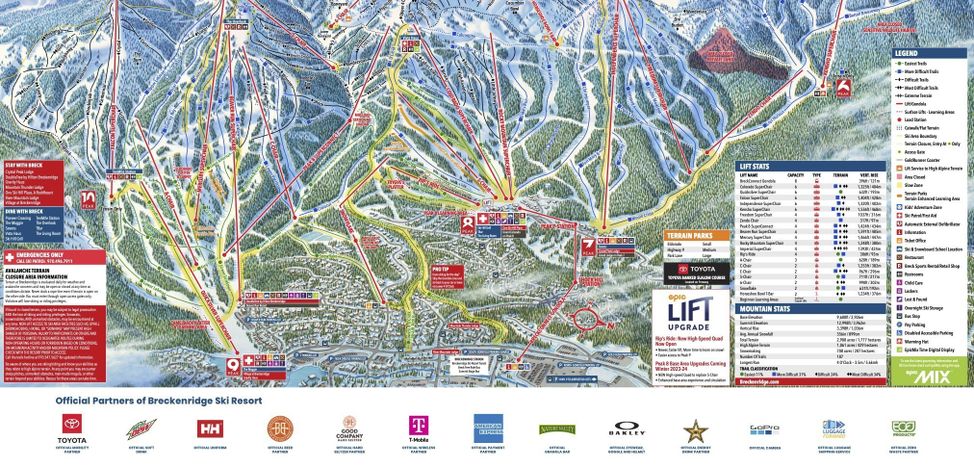 Pistenplan Breckenridge