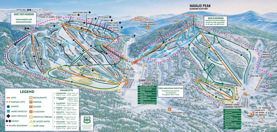 Pistenplan Brian Head Resort
