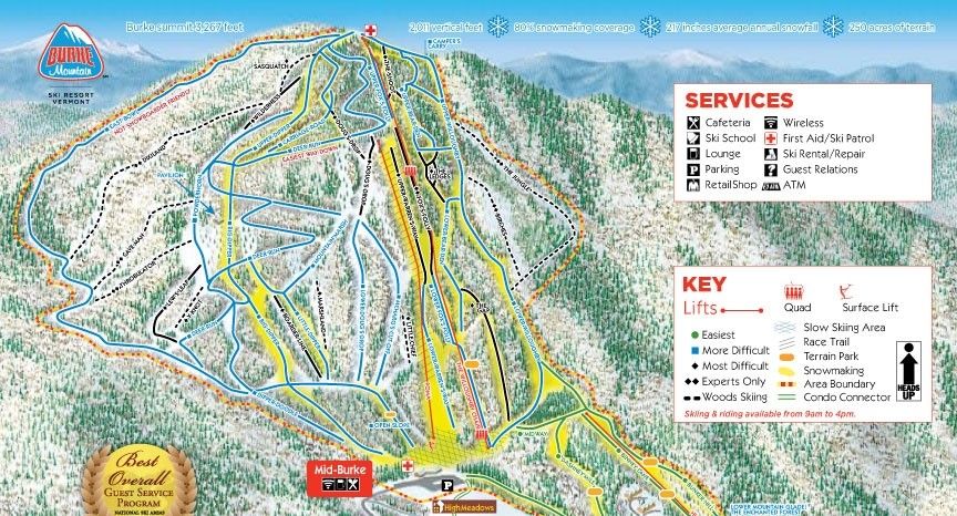 Detaillierte Infos zum Skiurlaub im Skigebiet Burke Mountain