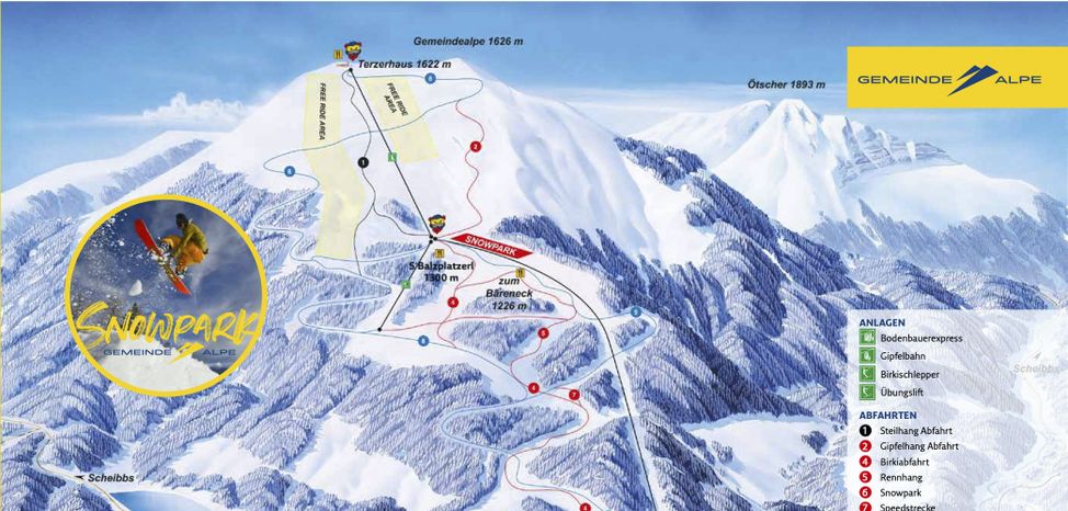 Pistenplan Gemeindealpe Mitterbach