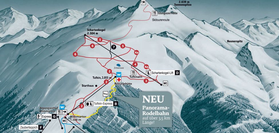 Detaillierte Infos zum Skiurlaub im Skigebiet Glungezer - Tulfes