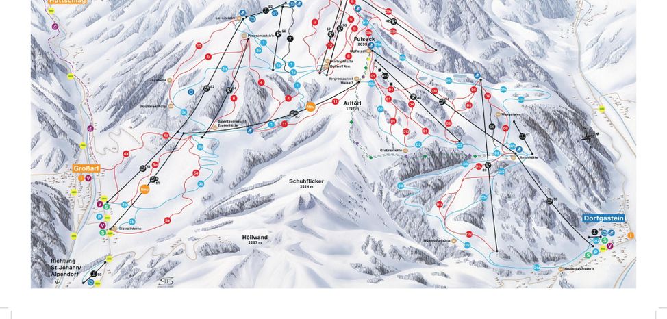 Pistenplan Dorfgastein-Großarltal