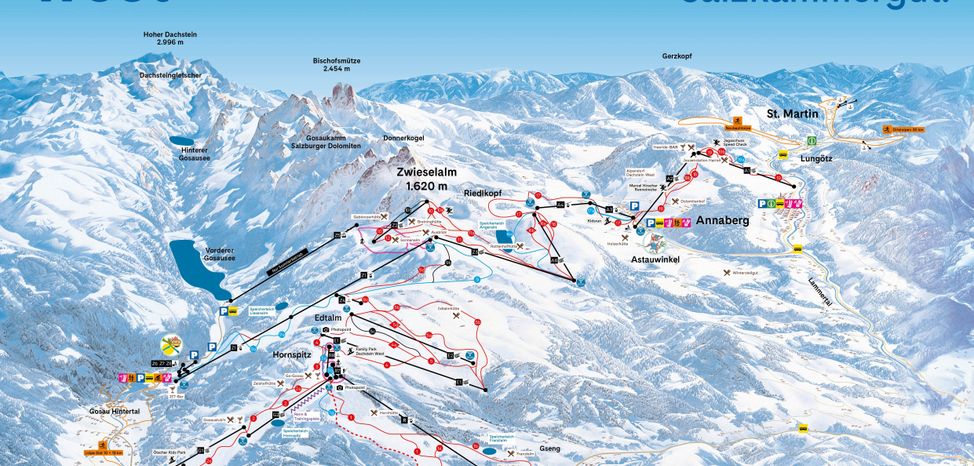 Detaillierte Infos zum Skiurlaub im Skigebiet Dachstein West