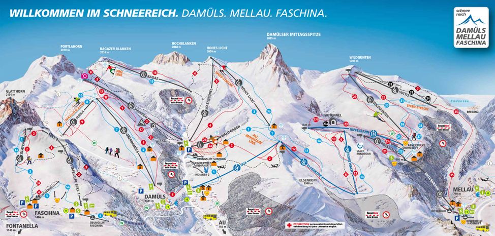 Pistenplan Damüls Mellau