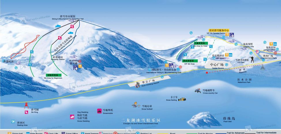 Pistenplan Skigebiet Erlongshan-Longzhu