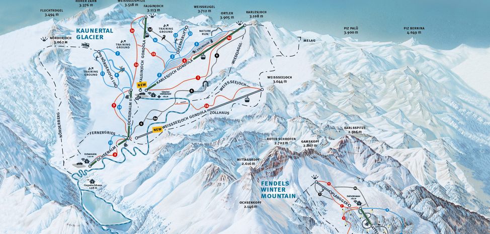 Pistenplan Kaunertaler Gletscher