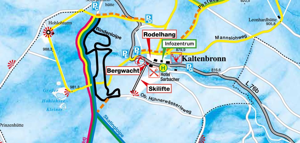 Lageplan Skigebiet Kaltenbronn