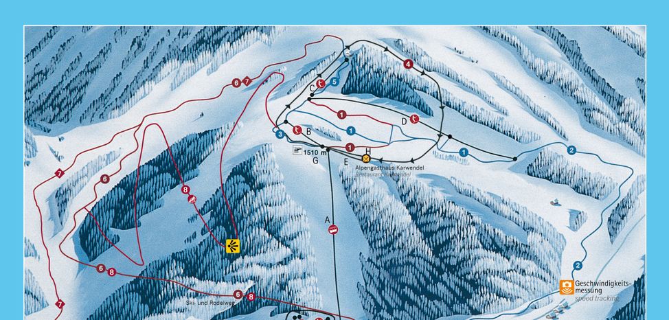 Pistenplan der Karwendel-Bergbahn