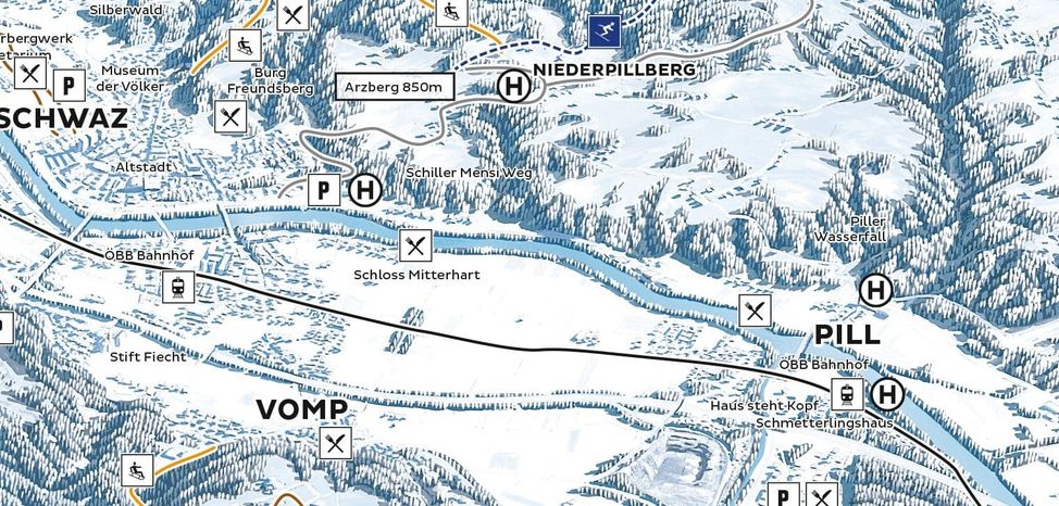 Pistenplan Kellerjochbahn