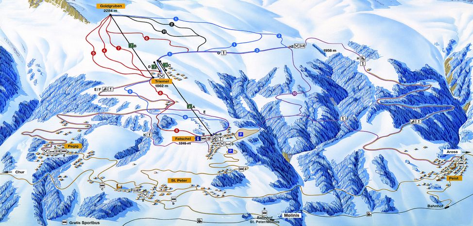 Pistenplan Skigebiet Hochwang
