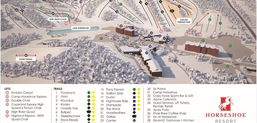 Detaillierte Infos zum Skiurlaub im Skigebiet Horseshoe Resort