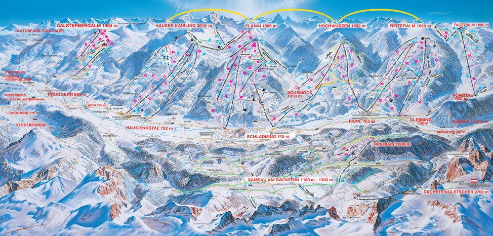 Detaillierte Infos zum Skiurlaub im Skigebiet Hauser Kaibling (4-Berge-Skischaukel Schladming)