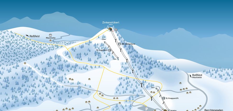 Pistenplan Hallein Zinkenlifte