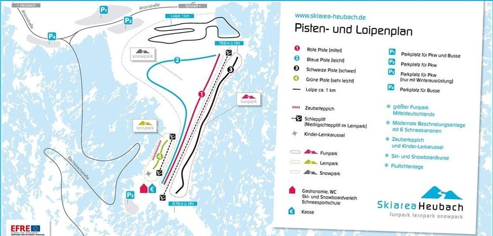 Pistenplan Skiarea Heubach