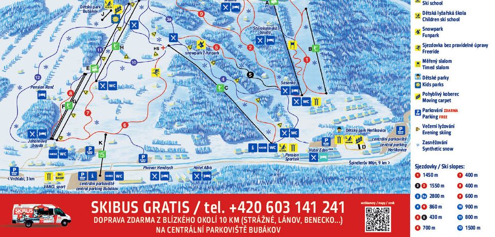 Pistenplan Skigebiet Bubakov Herlikovice