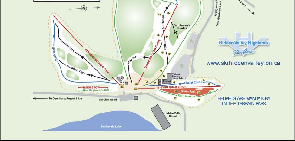 Pistenplan Hidden Valley Highlands
