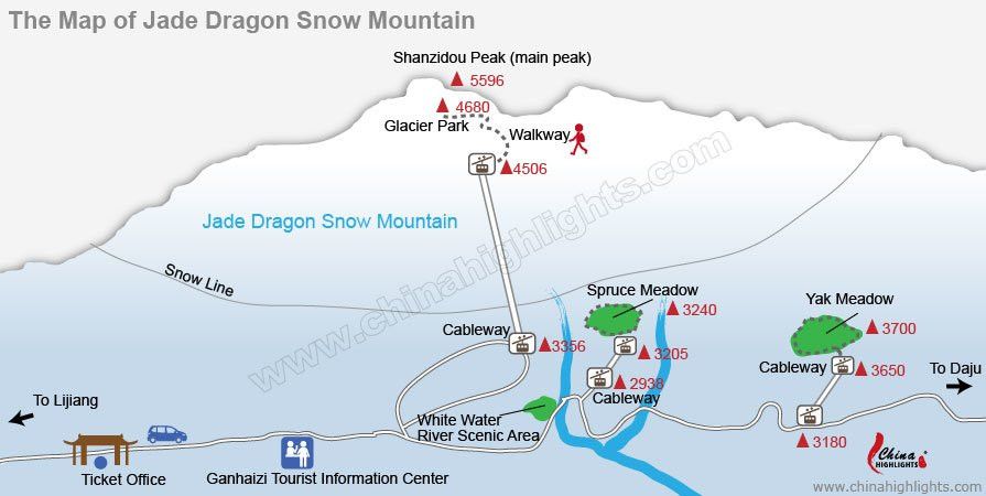 Pistenplan Skigebiet Jade Dragon Snow Mountain
