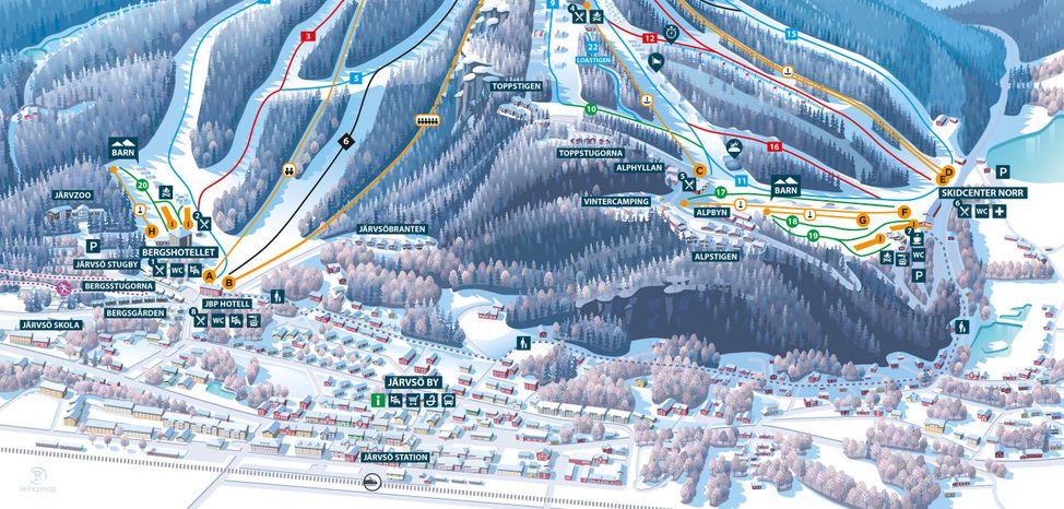 Pistenplan Järvsöbacken