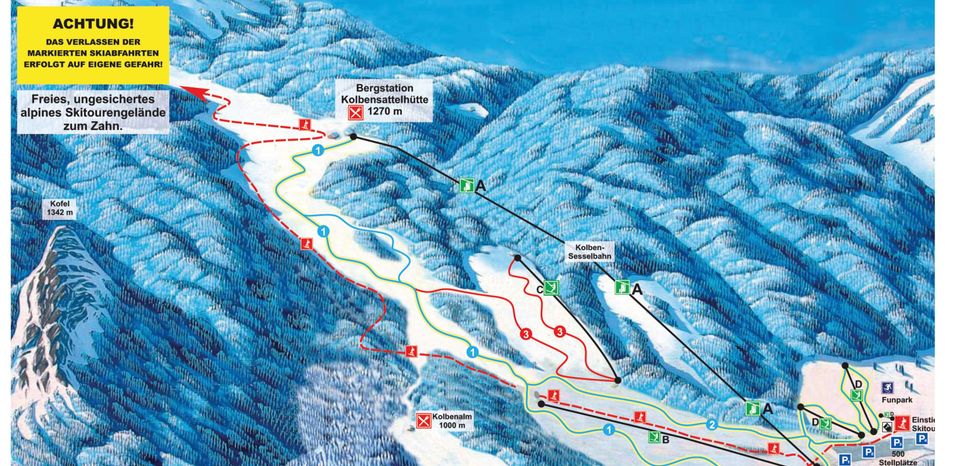 Detaillierte Infos zum Skiurlaub im Skigebiet Oberammergau Kolbensattel