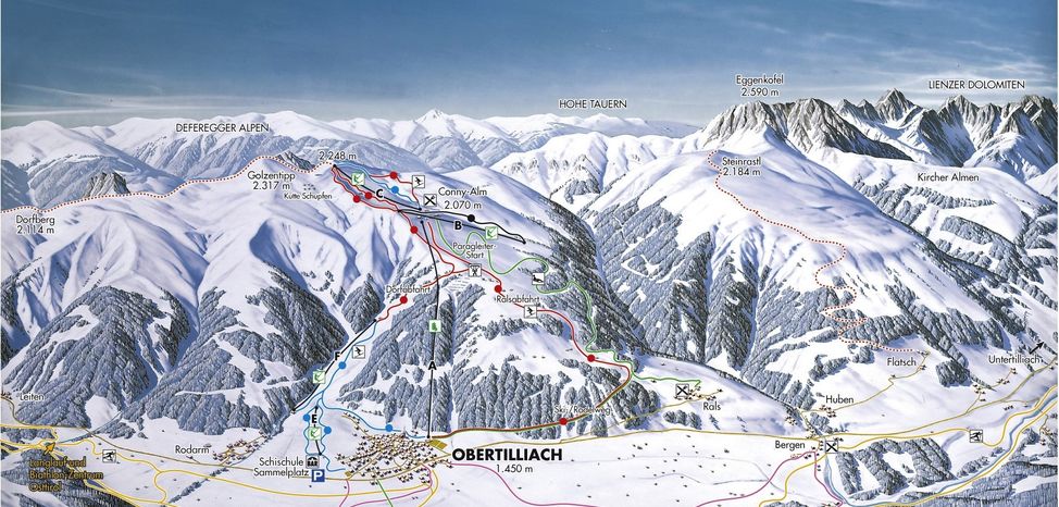 Detaillierte Infos zum Skiurlaub im Skigebiet Obertilliach - Golzentipp