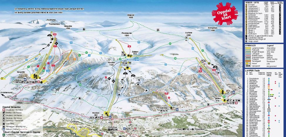 Detaillierte Infos zum Skiurlaub im Skigebiet Oppdal