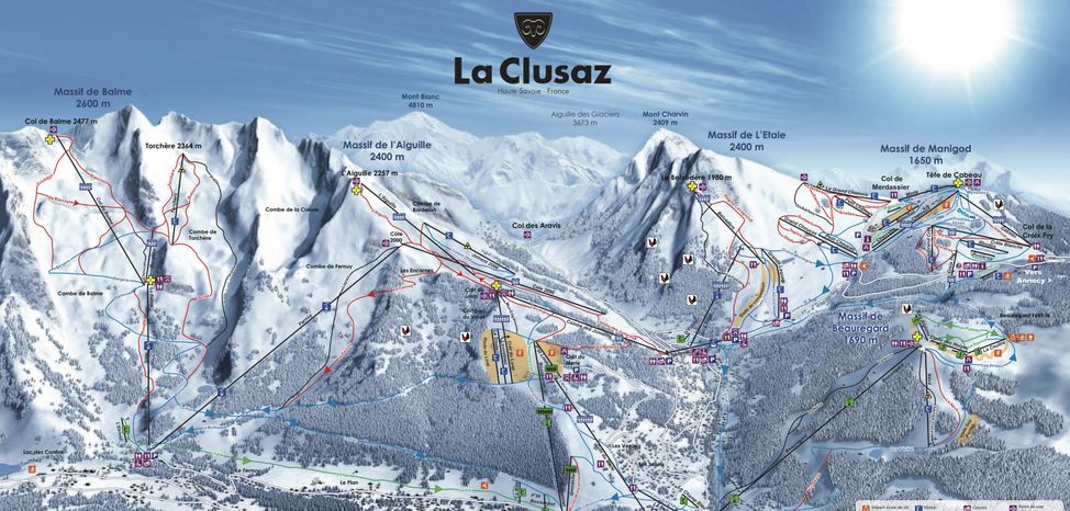 Pistenplan La Clusaz Manigod
