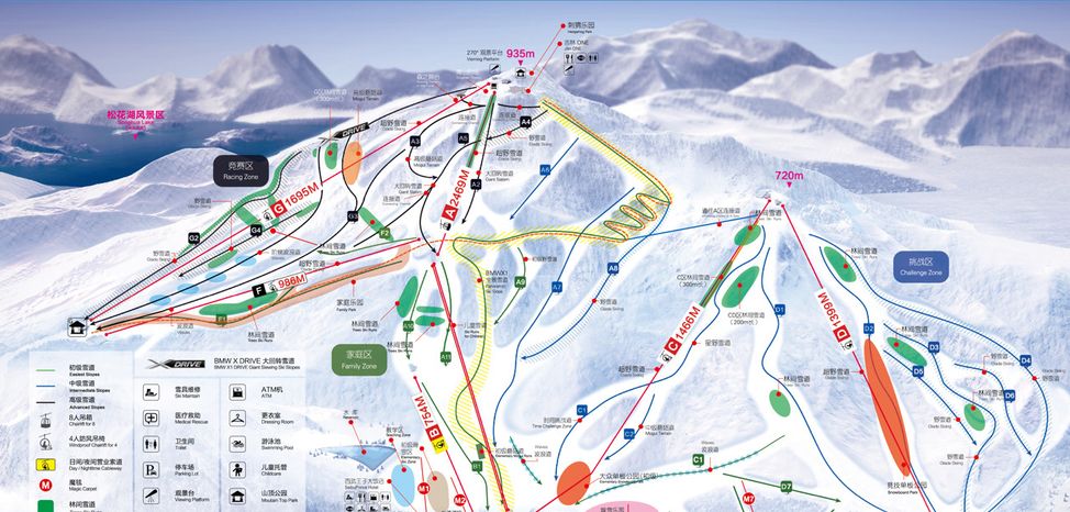 Pistenplan Skigebiet Lake Songhua Resort