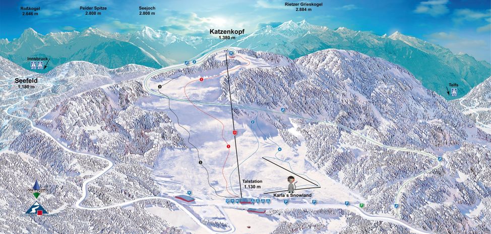 Detaillierte Infos zum Skiurlaub im Skigebiet Katzenkopf Leutasch