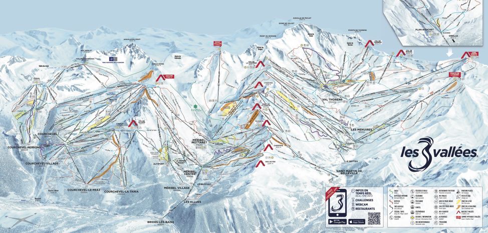 Pistenplan Les 3 Vallées