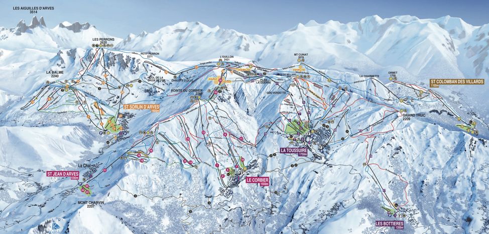 Pistenplan Les Sybelles