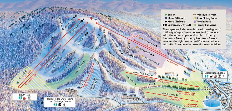 Pistenplan Liberty Mountain Resort
