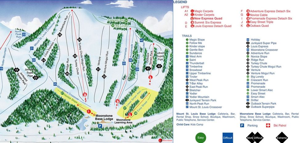 Detaillierte Infos zum Skiurlaub im Skigebiet Mount St Louis Moonstone