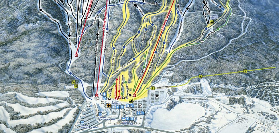 Pistenplan Mont Sainte Anne - Süd