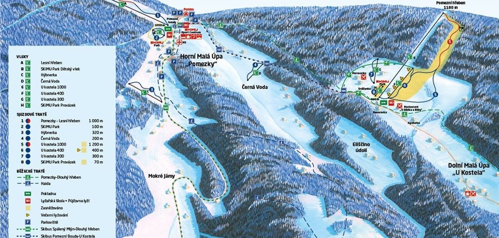 Detaillierte Infos zum Skiurlaub im Skigebiet Malá Úpa