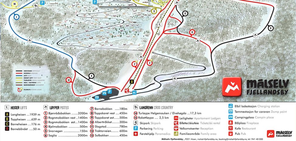 Detaillierte Infos zum Skiurlaub im Skigebiet Målselv Fjellandsby