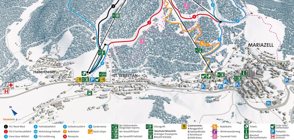 Pistenplan Bürgeralpe Mariazell