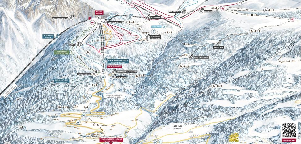 Pistenplan Meran 2000