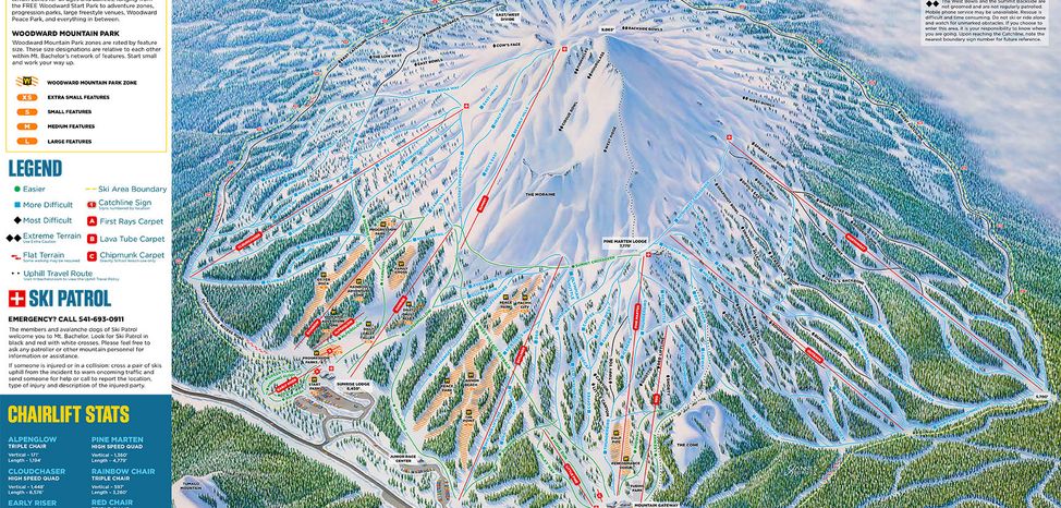 Pistenplan Mt Bachelor