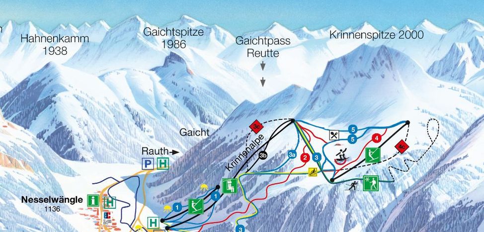 Pistenplan Nesselwängle