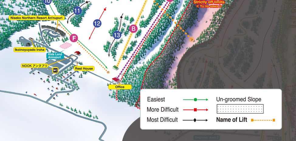 Pistenplan von Niseko Annupuri