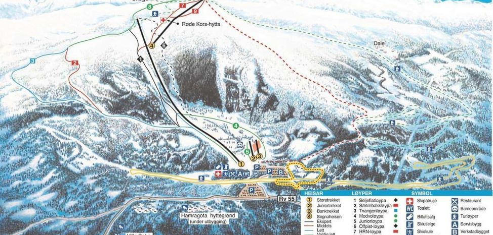 Detaillierte Infos zum Skiurlaub im Skigebiet Sogn Skisenter